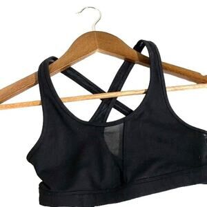 Gap Fit Spots Bra Criss Cross Back Medium Impact NWT Black XS